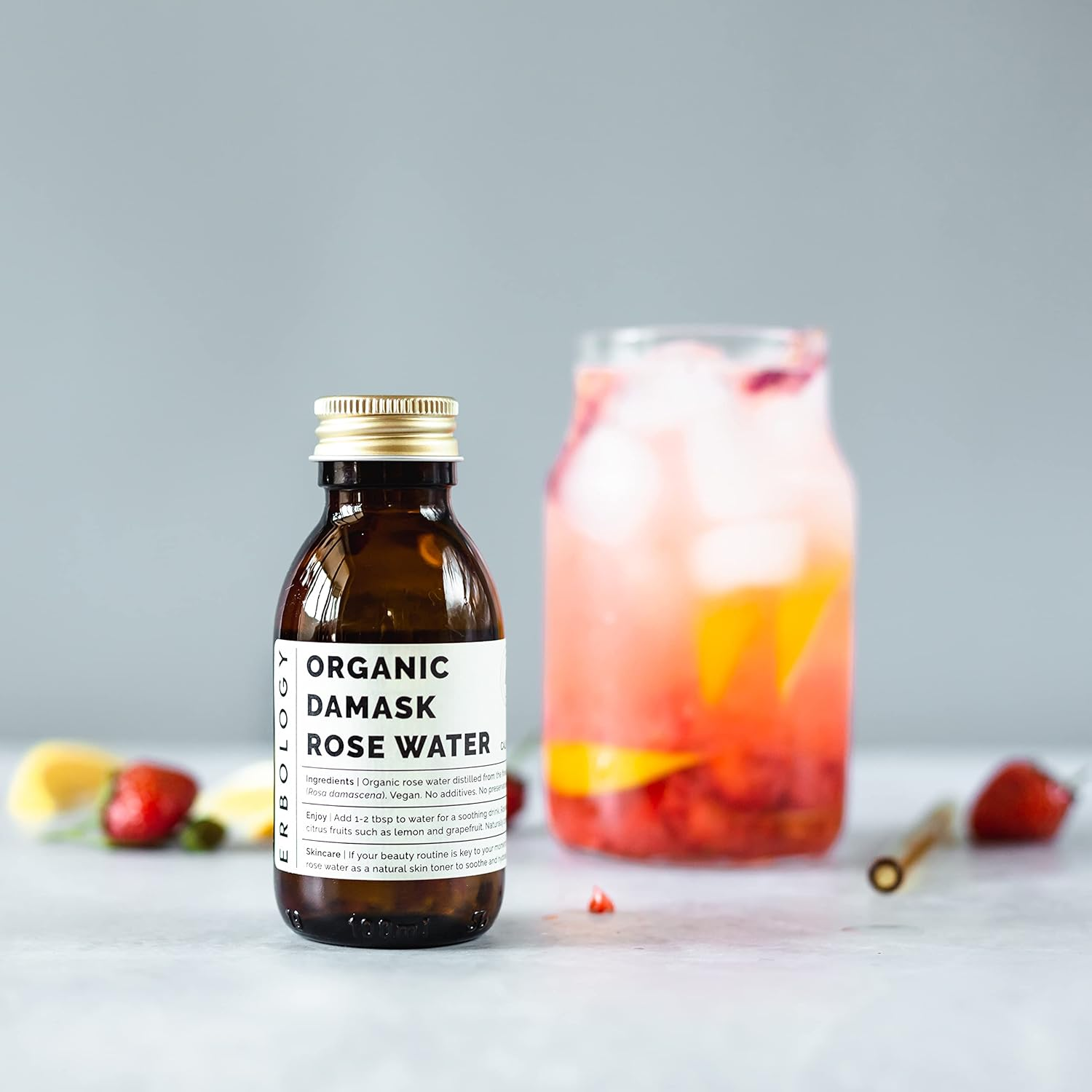 Erbology Organic Rose Water 100Ml - Distilled from Damask Rose - Premium Food Grade Hydrolate of Rose - Soothes, Hydrates and Calms - Non-Gmo - Recyclable Glass Bottle image number 3