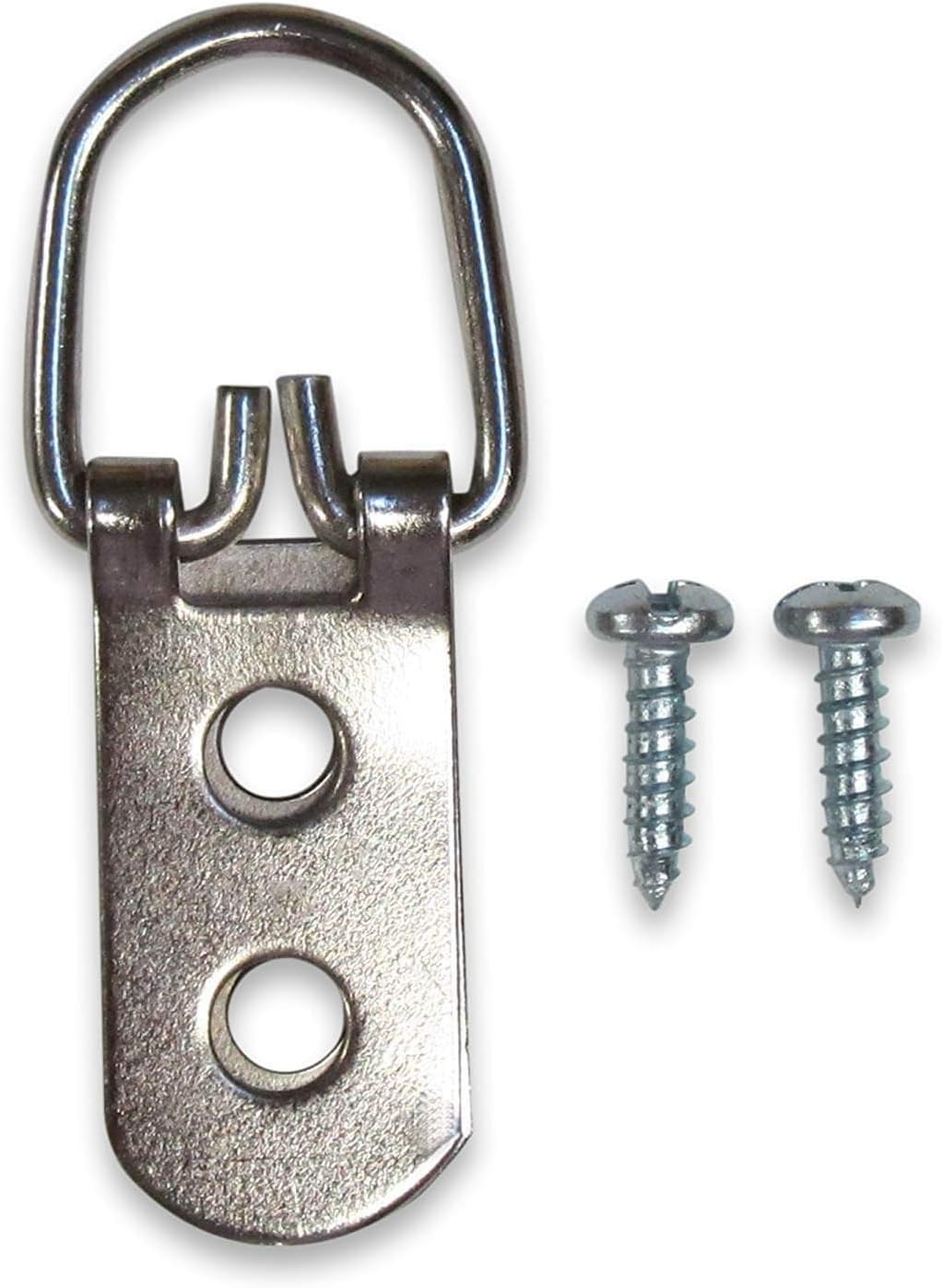 50 Pack Heavy Duty Steel D-Ring Picture Hangers with Screws for Hanging Clock Paintings Artwork Picture Frame Hook Photo Mirrors - Pro Quality Double Hole D-Rings