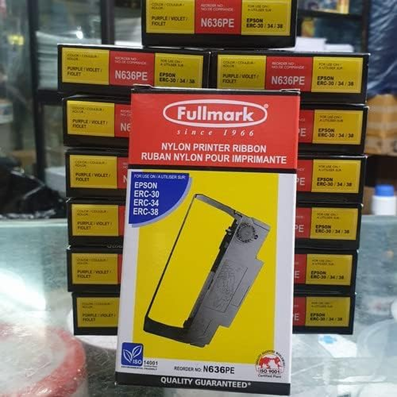 Fullmark N636PE Nylon Printer Ribbon Compatible Replacement for Epson ERC30 / 34 / 38, Purple, 12-Pack image number 2