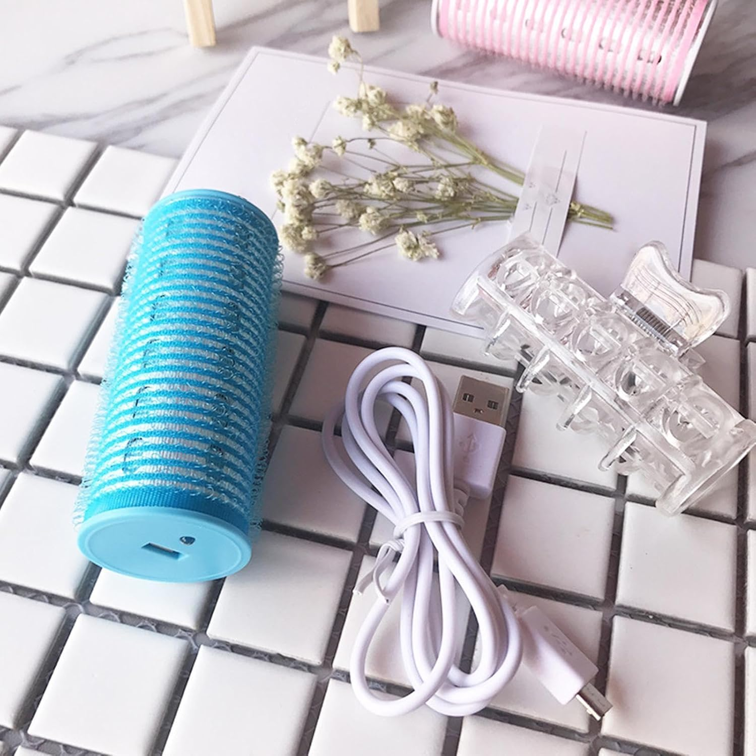 Hot Rollers, Self-Adhesive Hair Rollers, USB Heated Curlers, Self-Adhesive, Portable Curlers, Styling Tools for Curlers, Easily Achieve Flawless For image number 2