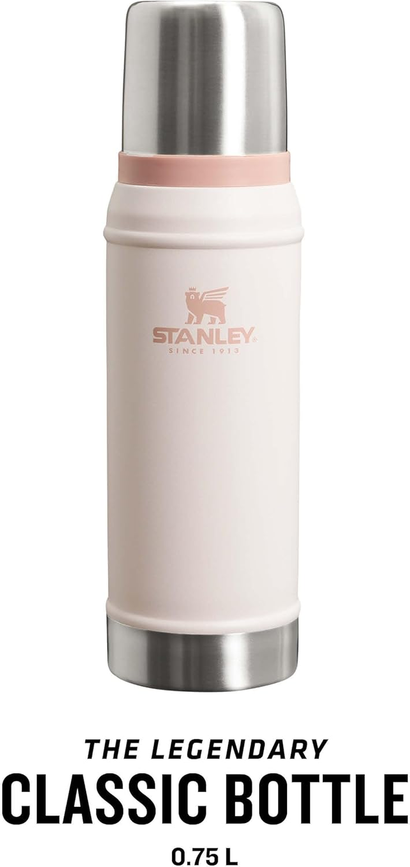 Stanley Classic Legendary Thermos Flask 0.75L - Keeps Hot or Cold for 20 Hours - Bpa-Free Thermal Flask - Stainless Steel Leakproof Coffee Flask - Flask for Hot Drink - Dishwasher Safe - Rose Quartz image number 1
