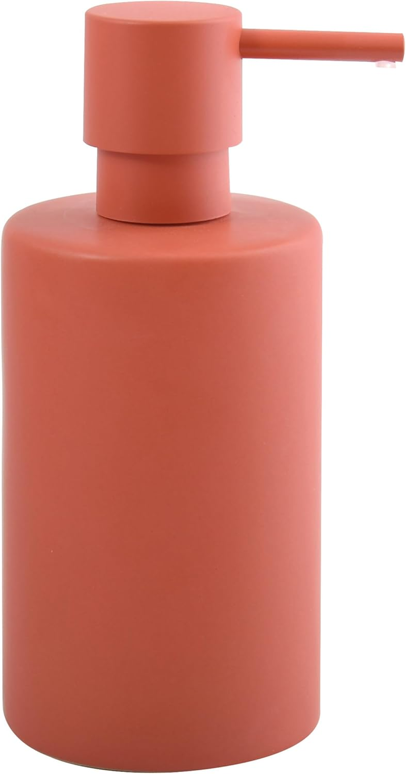 Spirella Soap Dispenser Tube, with Stainless Steel Pump, Liquid Soap Dispenser, Porcelain, 300 Ml, Long-Lasting and Robust, Matt White, White - Blue image number 5