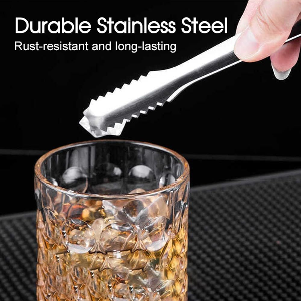 Ledlabs 1/2/3-Pack 19CM Rust-Resistant Stainless Steel Ice Tongs - Precision Grip Ice Cubes & Garnish Serving Tongs for Bars, Parties & Home Use (2) image number 2