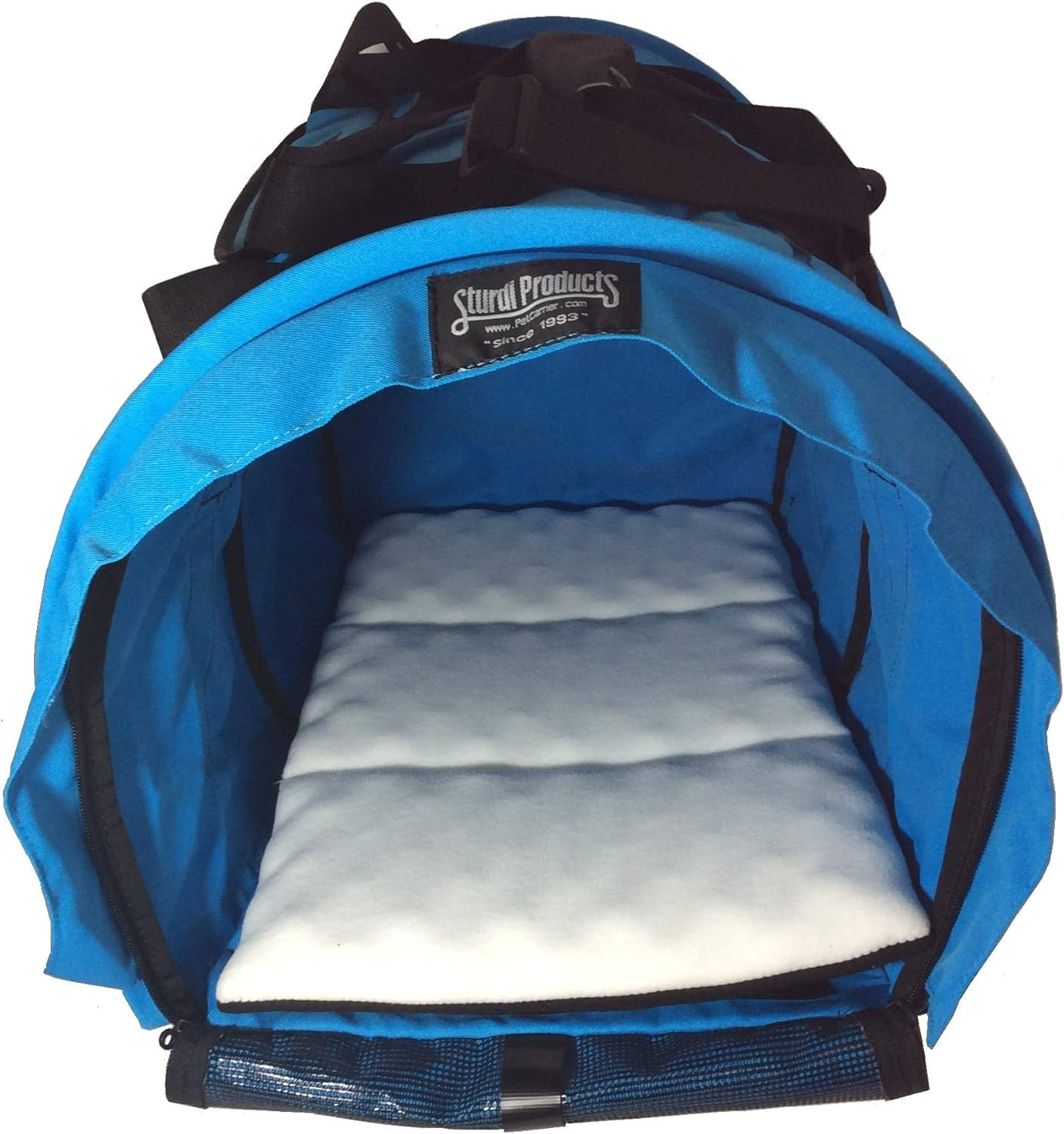 Sturdibag Small Pet Travel Carrier: Flexible Height for Cat and Dog Soft Sided with Safety Clips and Seatbelt Straps | Black, 18" X 10" X 10" (PN: SB1-PRO-BL) image number 7