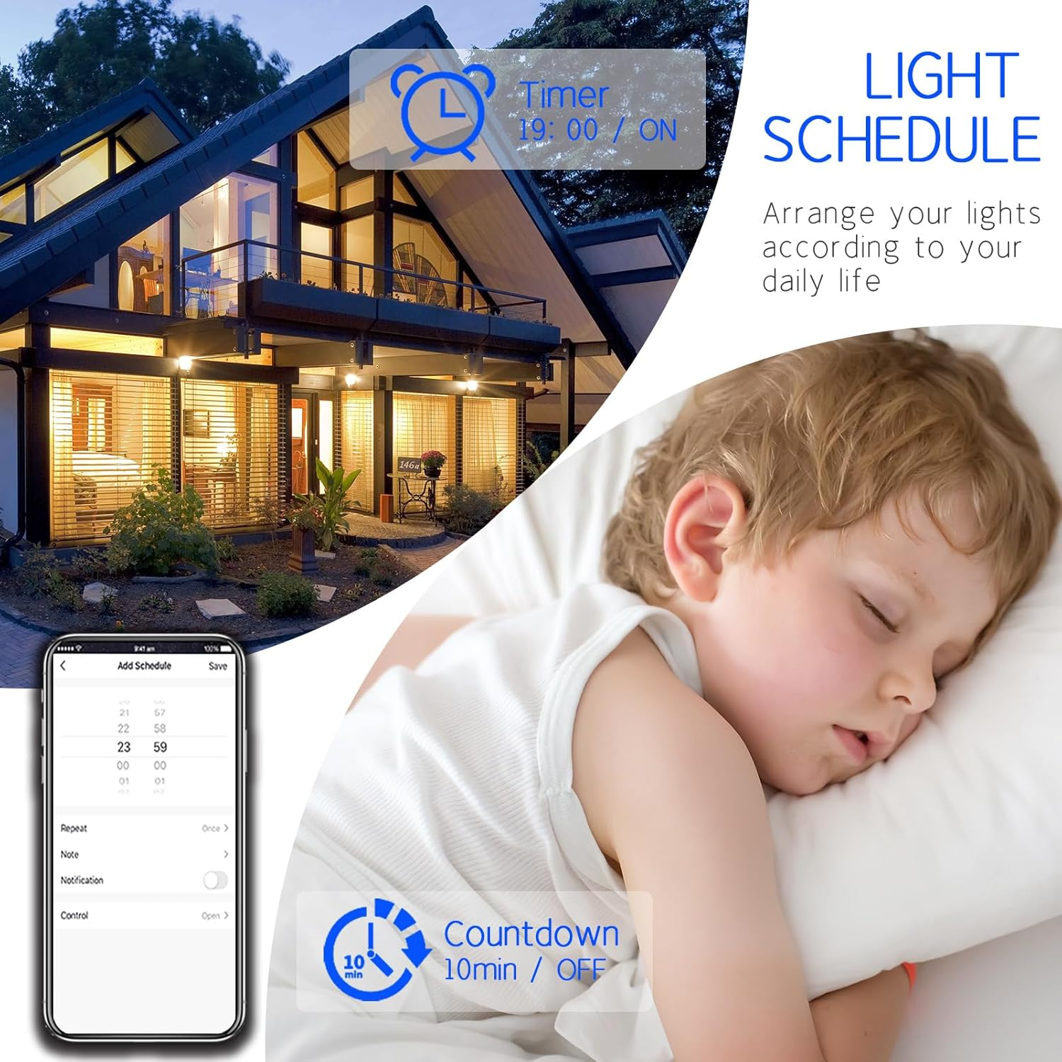 CNBINGO Smart Touch Light Switch Works with Alexa, Google Assistant - WLAN Switch Flush-Mounted - with Glass Panel - Wall Switch Quadruple in White - Neutral Conductor Required - 600 W/Compartment image number 1