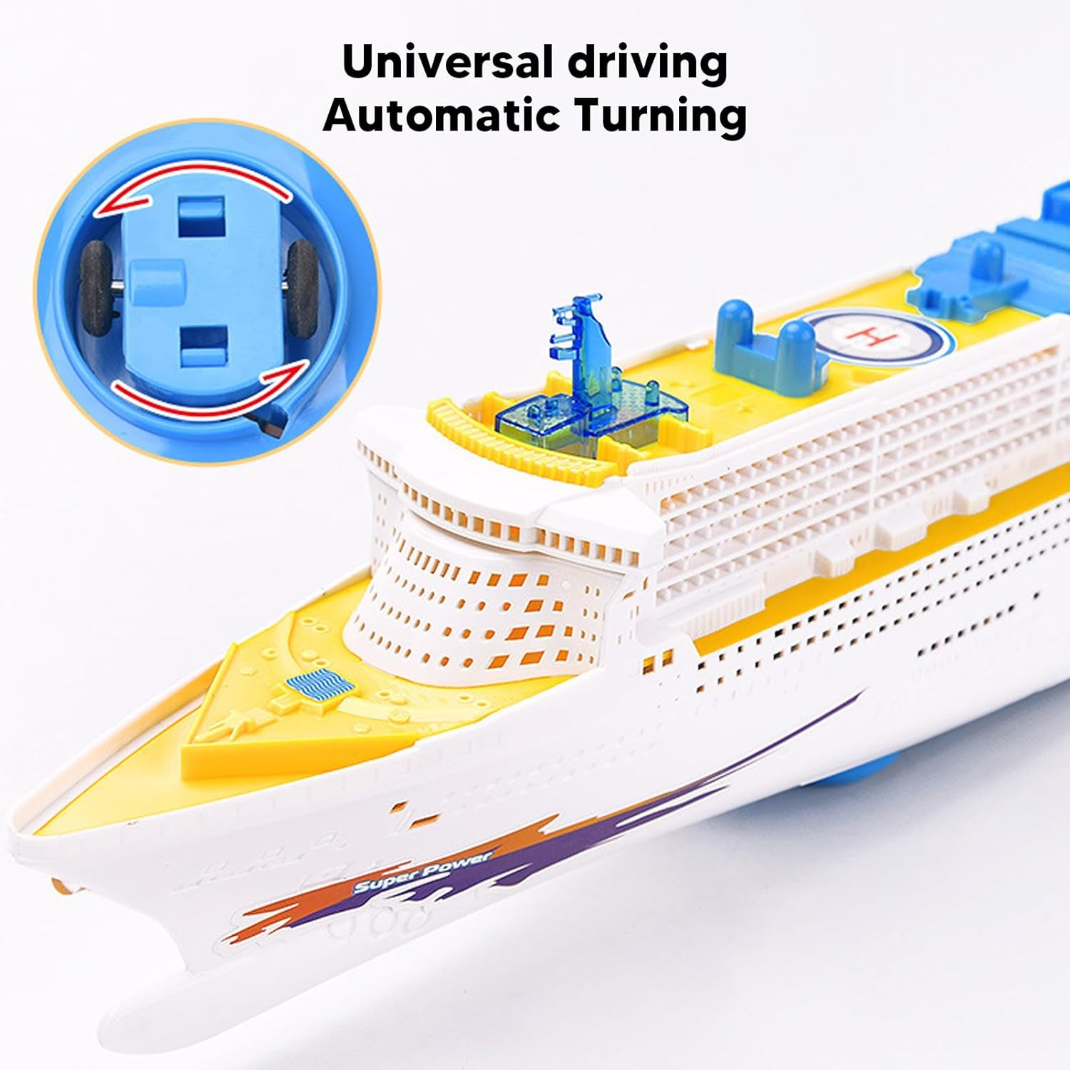 Cruise Ship Model Toy, Boat Toy with Light and Sound, Kids Colorful Ocean Liner Cruise Ship Boat Toy with Walking Function, for Kids Toddlers Boys Girls Adults Age 3-12 image number 1