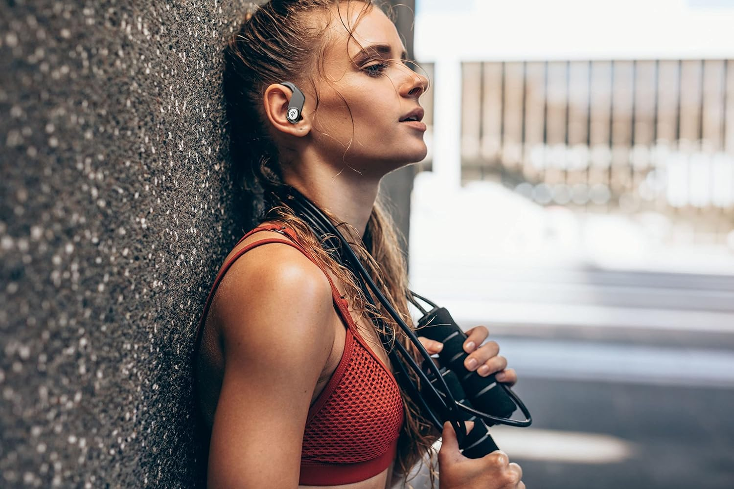 AQL Sport Boost Charge | Bluetooth Headphones | Bluetooth Sports Headphones - Wireless Stereo - Waterproof - 5 Charging Case - Black image number 2