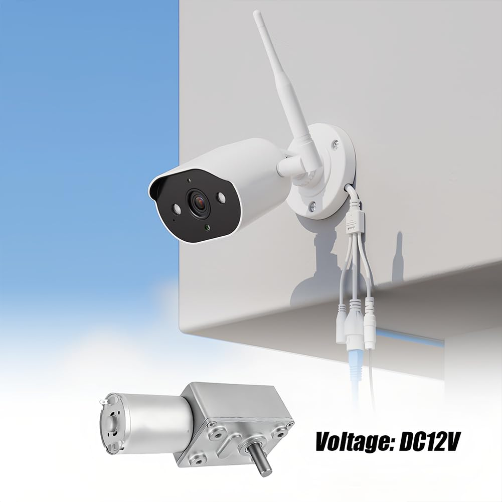 Joyzan Worm Geared Motor, Dc 12V Gear Box Motor Reversible High Torque Electric Motor Electric Drive Reduction Motor for Windows Door Opener and Miniature Winch (6RPM) image number 5