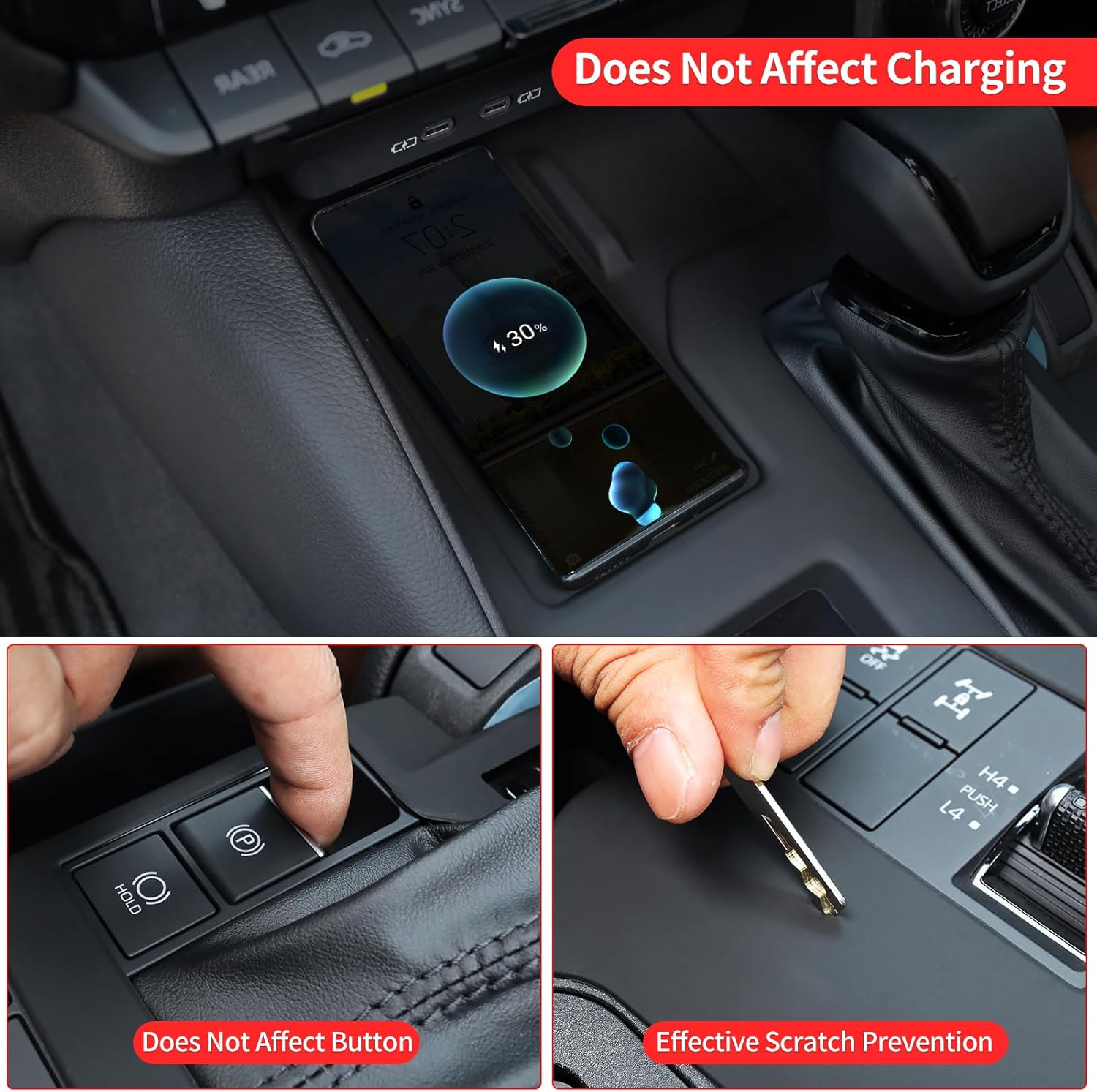 Central Control Silicone Storage Box for 2024 2025 Toyota Land Cruiser Prado 250 1958 Lc250 J250 Seat Gap Storage Box Wireless Charging Silica Gel Pad Internal Modification Accessories