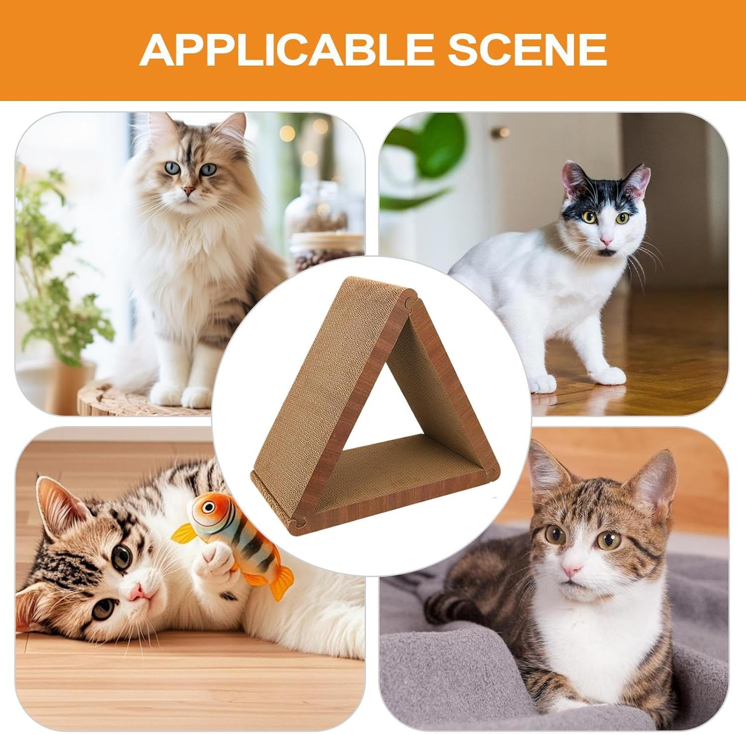Cat Scratcher - Triangular Cat Scratcher Cardboard - Pet Kitten Physical Exerciser, Furniture Protection Toy for Medium Small Large Breeds Animals image number 4