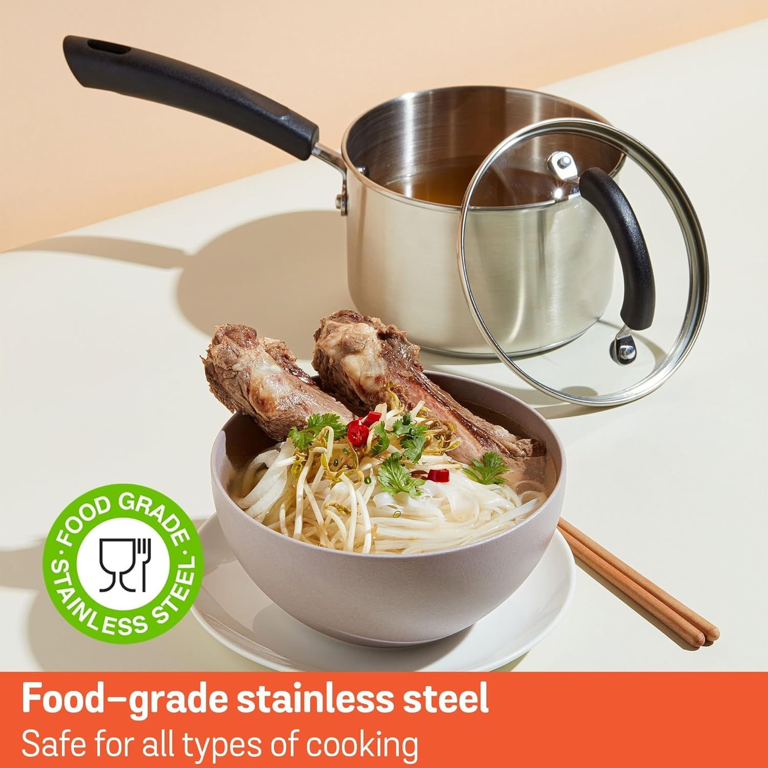 Meyer Centennial Stainless Steel 18Cm Saucepan with Lid, 2.8L, Induction Compatible, Dishwasher & Oven Safe, Tri-Ply Base, Fast Heating, Scratch Resistant, Silver image number 2