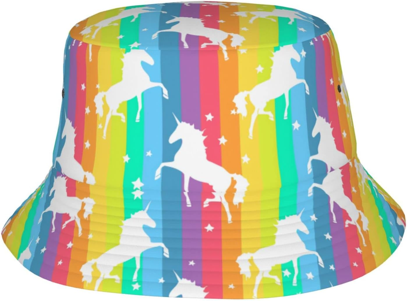 Fashion Unicorn Bucket Hat Rainbow Galaxy Print Sun Hat Packable Summer Unisex Outdoor Fisherman Hat for Women and Men