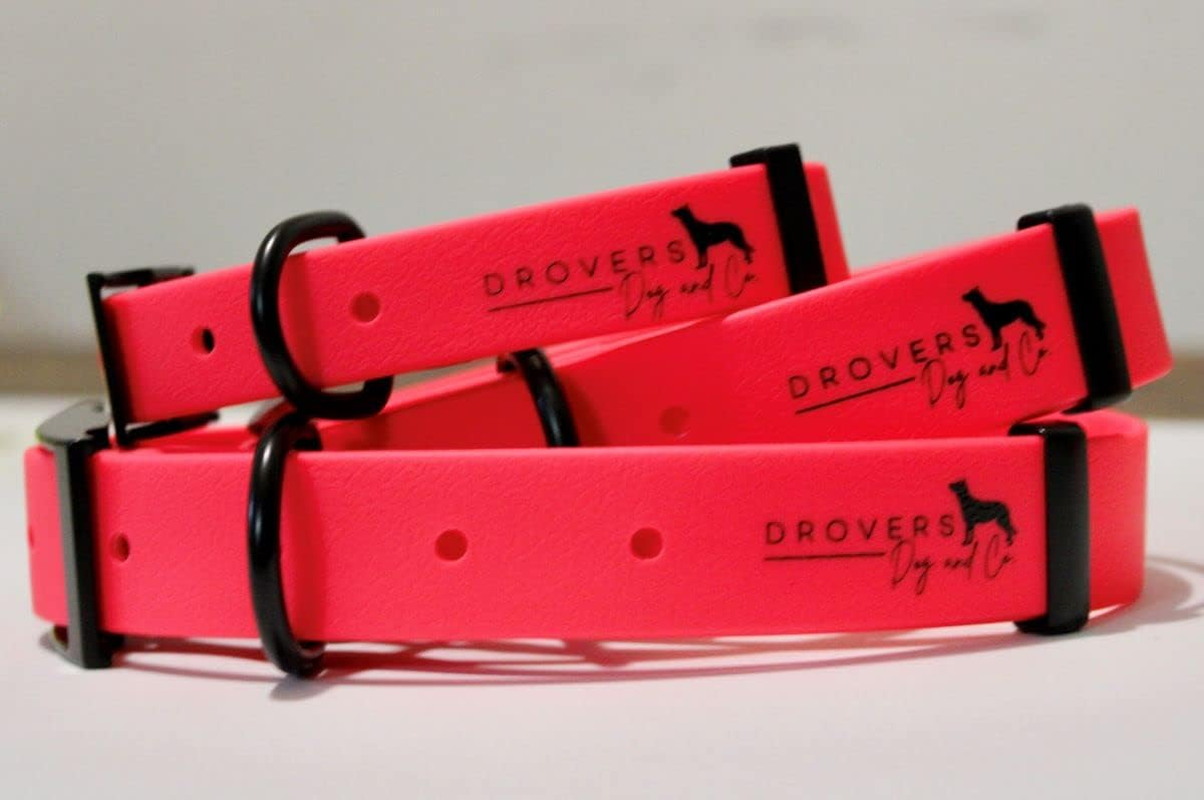 DROVERS Dog and Co Super Tuff Dog Collars- Stink Proof - Pink- Easy Clean (Medium) image number 1