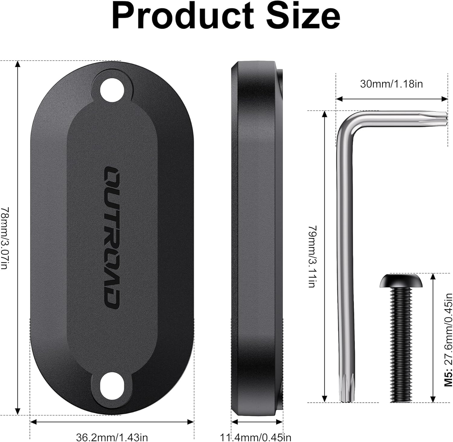 CITYWAY for Smarttag2 Bike Mount, IPX8 Waterproof Bike GPS Tracker Holder for Galaxy Smart Tag2, Hidden under Bottle Cage or Alone, Extended M5 Black Safety Screws with Driver (1 Pack-Black) image number 2