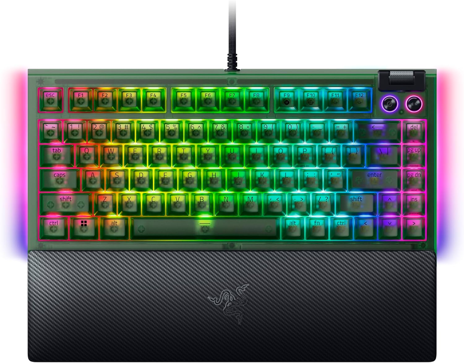 Razer Blackwidow V4 75% - Hot-Swappable Mechanical Gaming Keyboard - Phantom Green