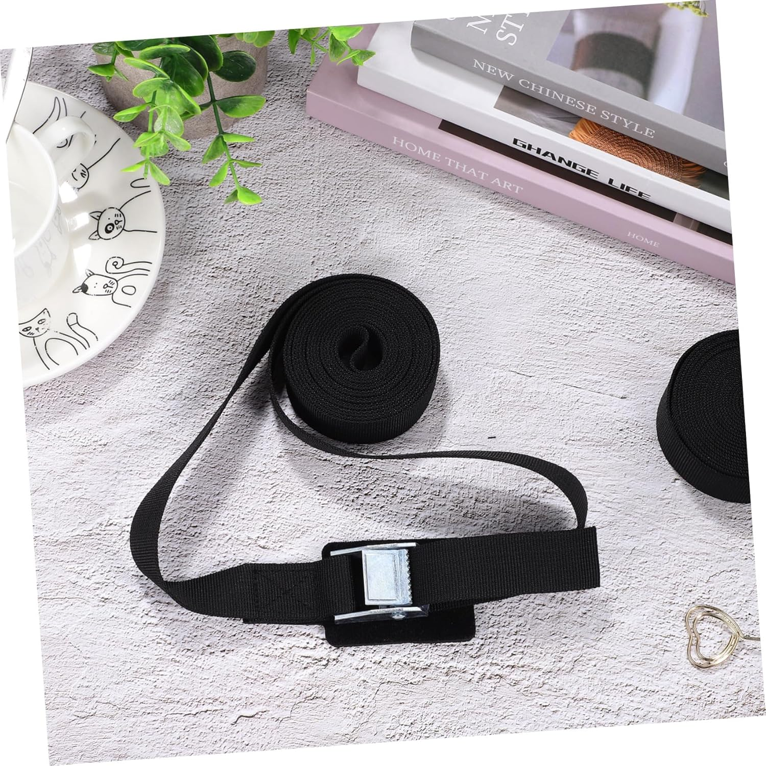 UKCOCO 6 Pcs Adjustable Packing Bands with Zinc Buckles Nylon Cargo Straps for Securing Luggage Bikes Furniture and Moving Items with Locking Safety Function image number 4