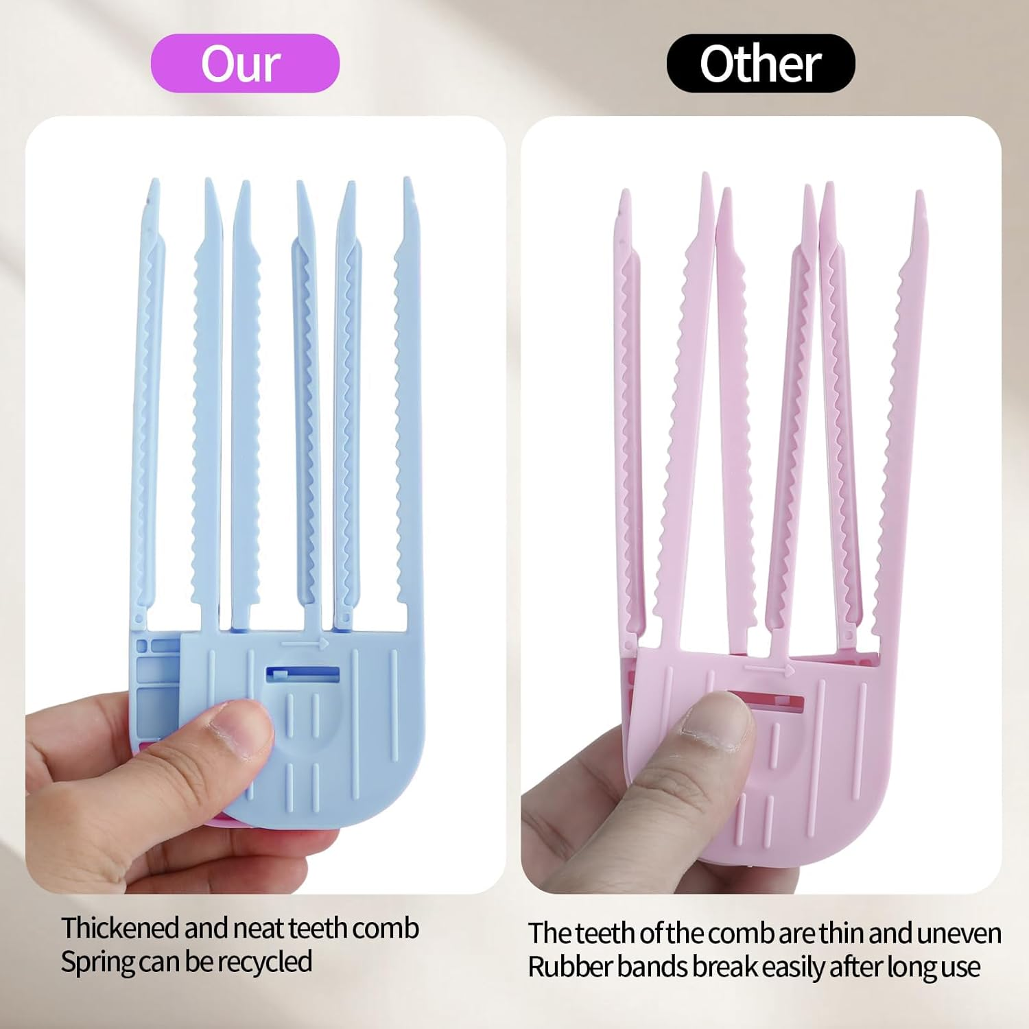 TELAIN Wind Shaping Comb Set 2 Pieces, Volume Comb for Effortless Hair Styling, Unisex Hair Tool for Voluminous and Beautiful Pony Hairstyles in Minutes