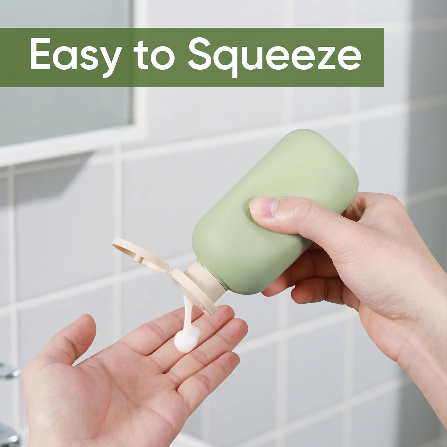 DEMORA Travel Bottles Essentials for Toiletries, Travel Size Containers for Shampoo and Conditioner, Refillable Toiletries Containers Leak Proof Plastic Squeeze Bottles with Flip Caps (6.6Oz, 4 Pcs) image number 4