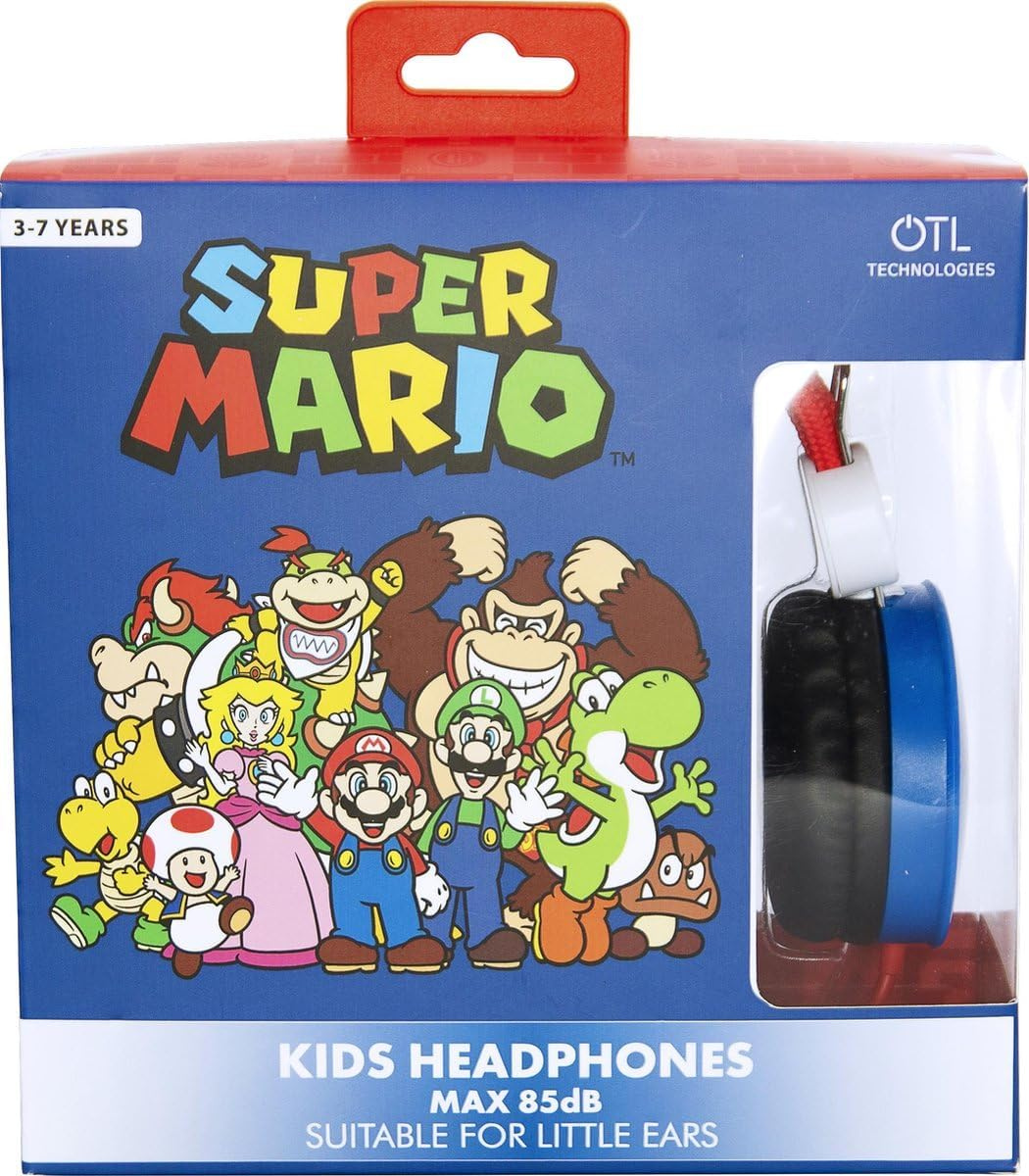 OTL Technologies Super Mario SM0666 Stereo Headset for Children with Volume Control (Max 85 DB) and Adjustable Headband, Blue, Unica image number 4