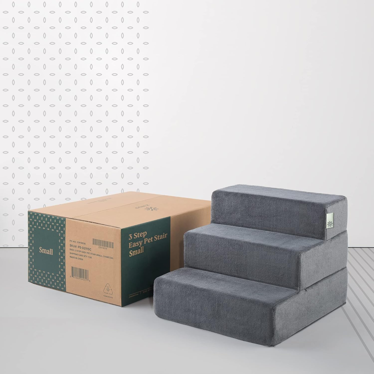 Zinus Easy Pet Stairs/Pet Ramp/Pet Ladder, Small, Charcoal image number 3