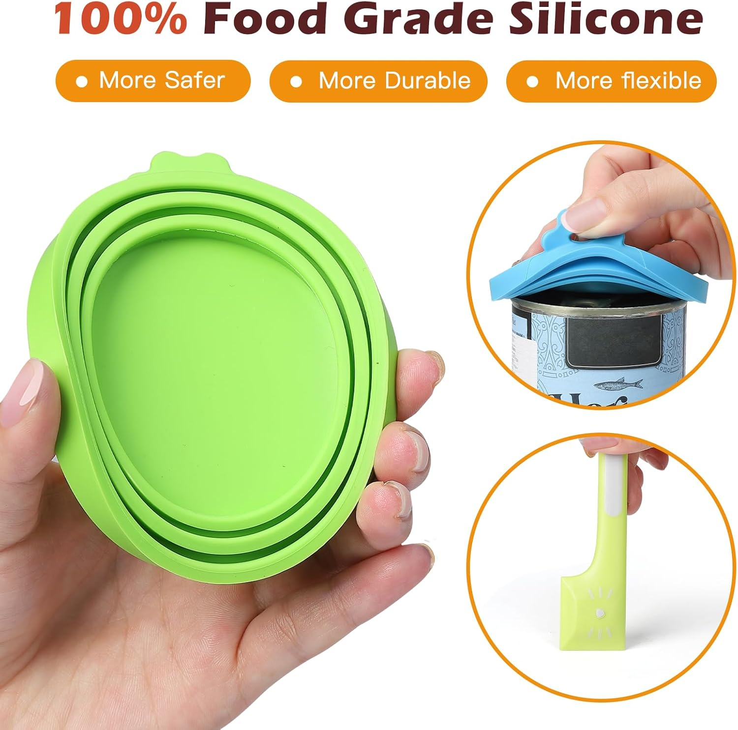 Ainvhh 8 PACK Can Lids, Pet Food Can Cover and Food Mixing Spoons Food Canned Scoop, Fits Most Standard Size Dog and Cat Can Tops for Pet Cat Dog Feeding Can and Wet Food Storage image number 6