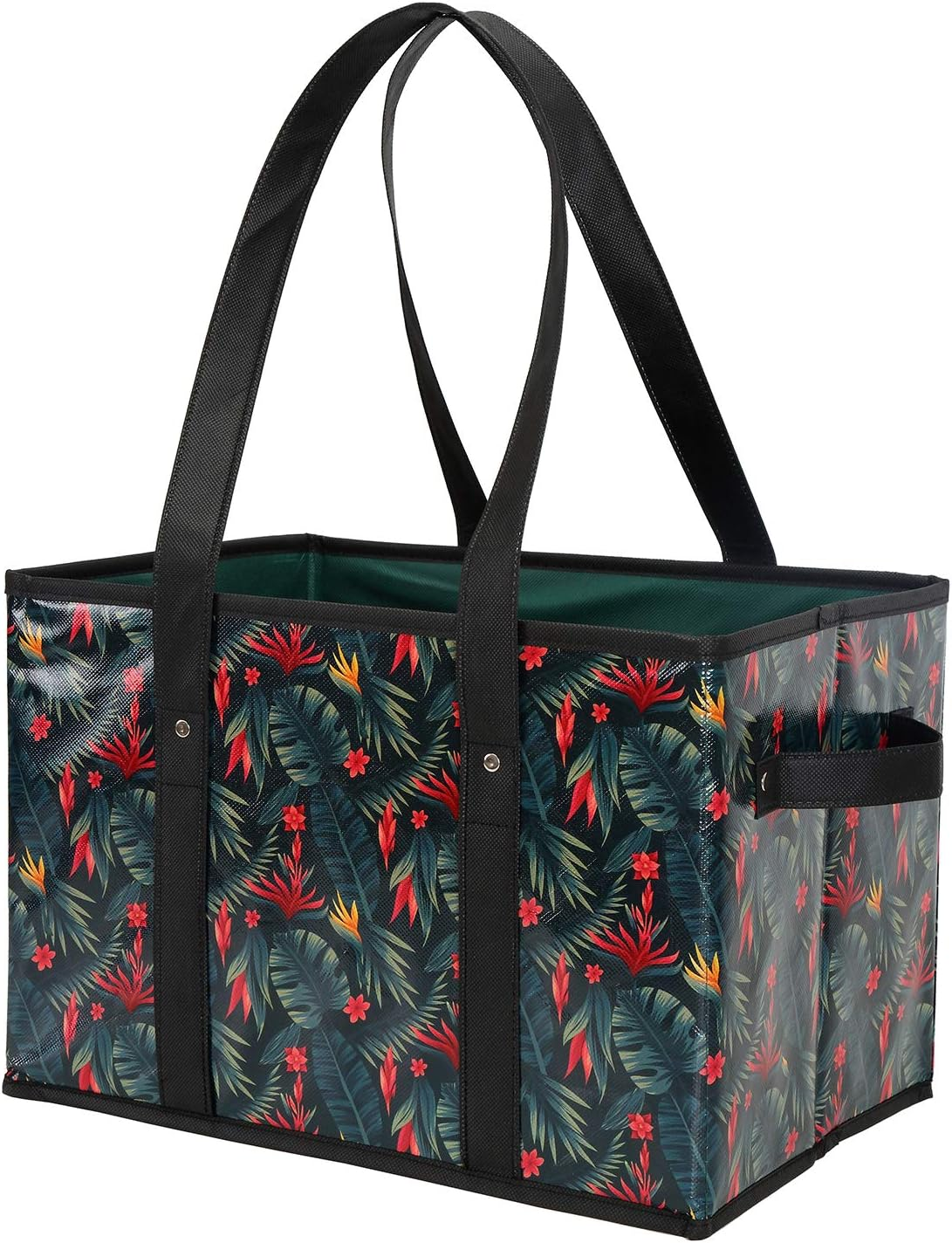 Reusable Grocery Bags Set Durable Heavy Duty Tote Bag Collapsible Grocery Shopping Box Bag with Reinforced Bottom image number 6