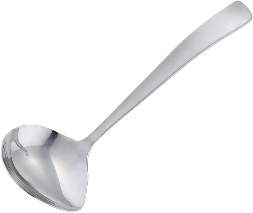 Shimomura 43073 Horizontal Mouth Ladle, Made in Japan, Dishwasher Safe, Dressing, Serving with Pourer, Total Length 6.1 Inches (15.4 Cm), Table Top Ladle, Stainless Steel, Tsubamesanjo image number 3