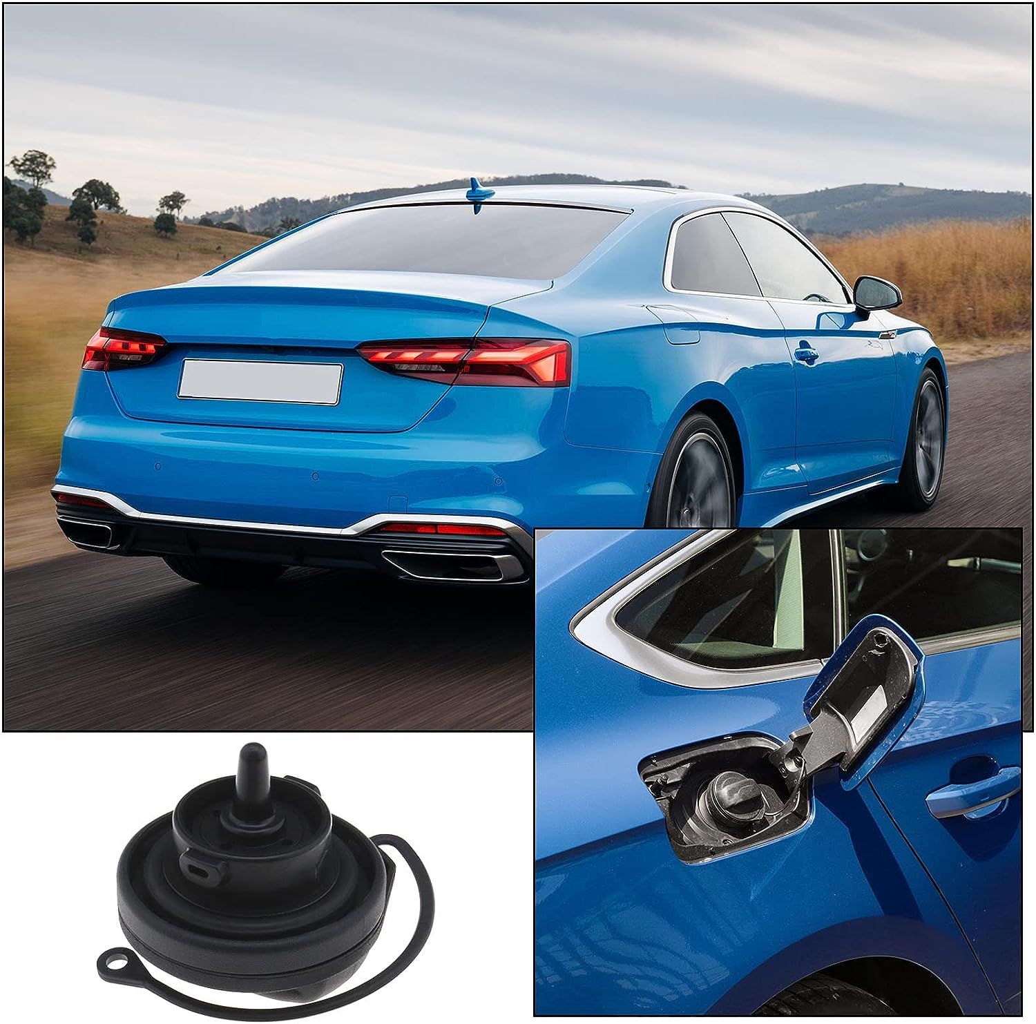 Ecsing Car Fuel Tank Cap 8K0201550A 8K0201550F 8K0201550N Compatible with A4 S4 A4 Allroad A5 S5 A8 S8 Q5 RS4 Fuel Filler Cap Cover image number 4