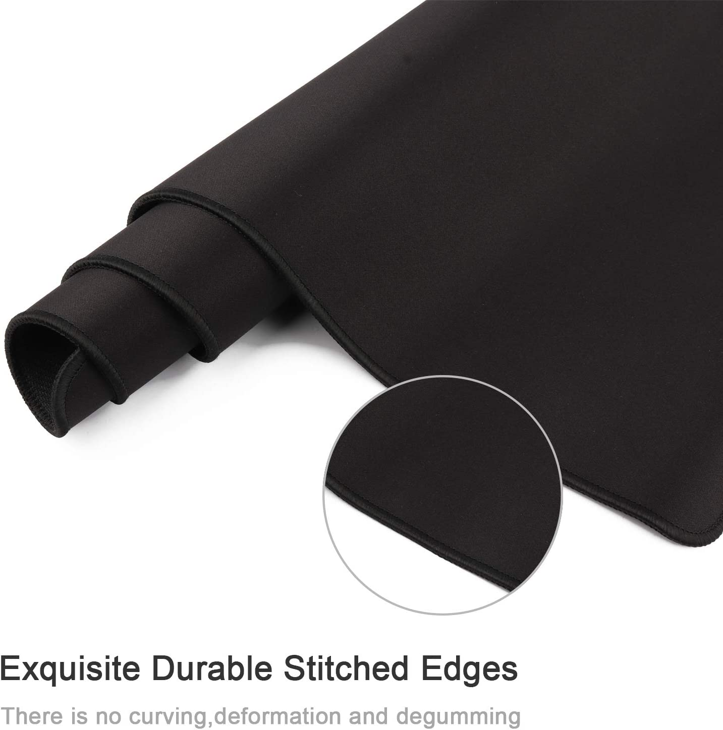 HIHUHEN Gaming Mouse Mat Desk Office Mouse Pad Large Size 800X300X3Mm Comfortable Mousepad with Smooth Cloth Surface, Improved Precision and Speed (80X30 Black) image number 5