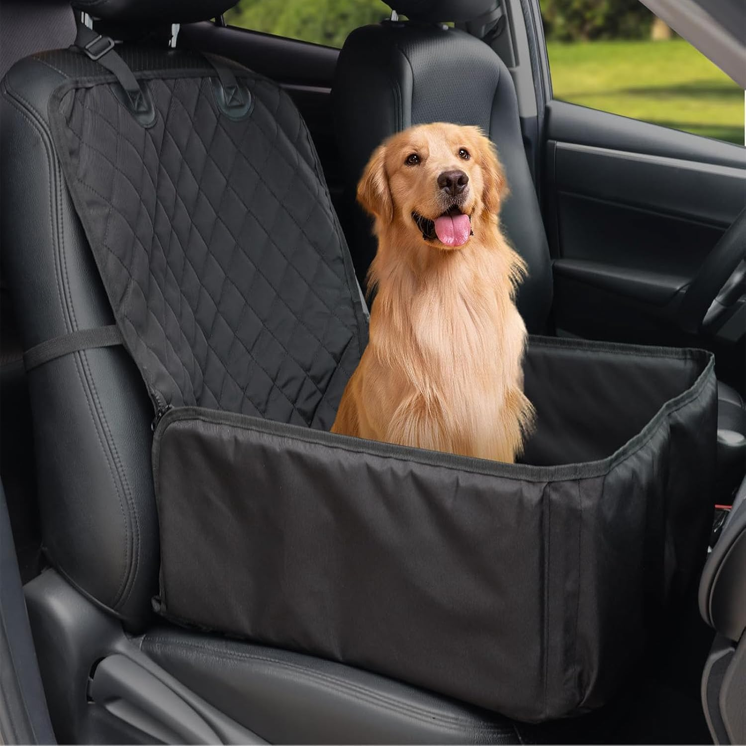 Fohouse Dog Car Seat Cover, Pet Dog Car Seat Cover for Front Seat, Full Protection Dogs Car Seat Cover with Side Flaps, Nonslip Scratchproof Front Seat Cover Fits for Cars, Trucks, Suvs, Jeep image number 6