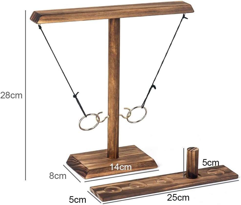 Hook and Ring Game, Ring Toss Game for Adults, Indoor and Outdoor Rings Games, Yard Games, Wooden Rings Hook Tossing Games, Table Gamies, Interactive Family Board Games for Family Game Night image number 6