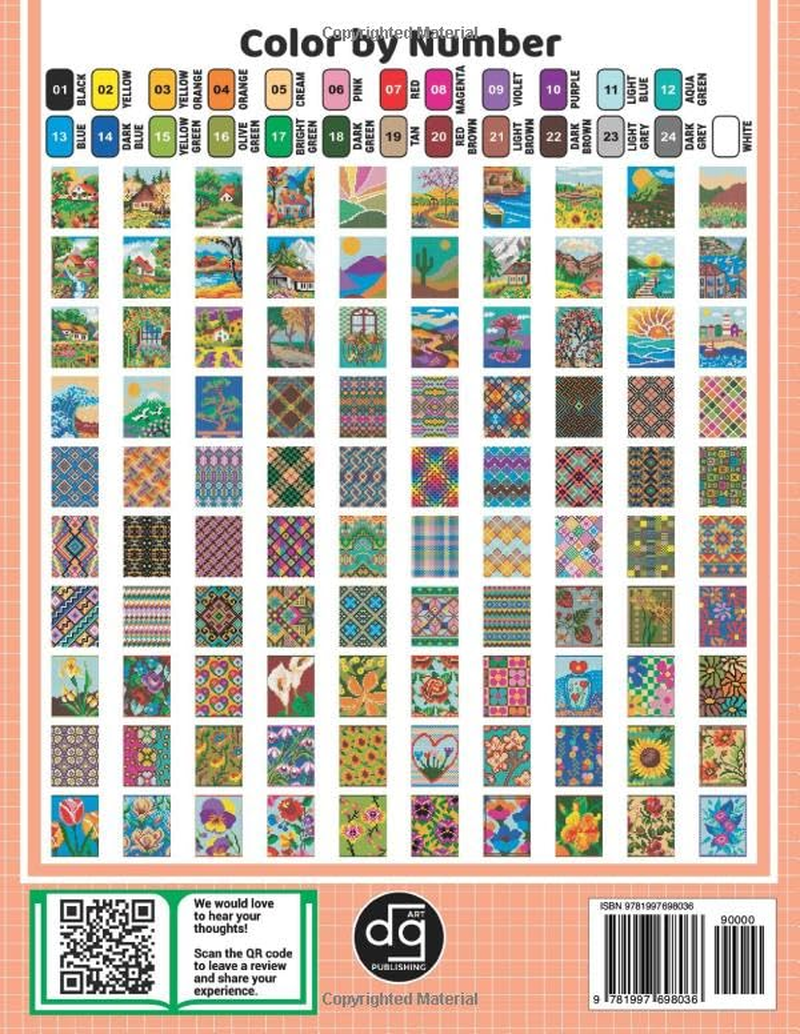 BEST 100 Landscapes, Geometric Patterns and Flowers Mystery Mosaic Color by Number for Adults & Teens: Designs Quest Coloring Art with Pixel Squares, Diamonds, Hexagons and Dots for Relaxation