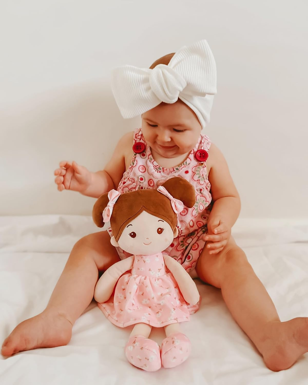 Leyadoll Soft Baby Doll Toys (12''), My First Baby Rag Doll for 1 Year-Old Girl Birthday, Leya Doll Christmas Plush Toys for Toddler Kids Infants -Florabelle-Pink image number 1