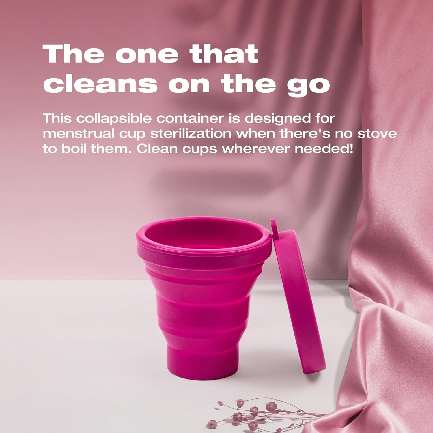 Intimina Sterilizing Cup - Collapsible Container for On-The-Go Menstrual Cups Sterilization, Menstrual Cup Sterilizer, Period Cup Sterilizer, Copa Menstrual Kit image number 5