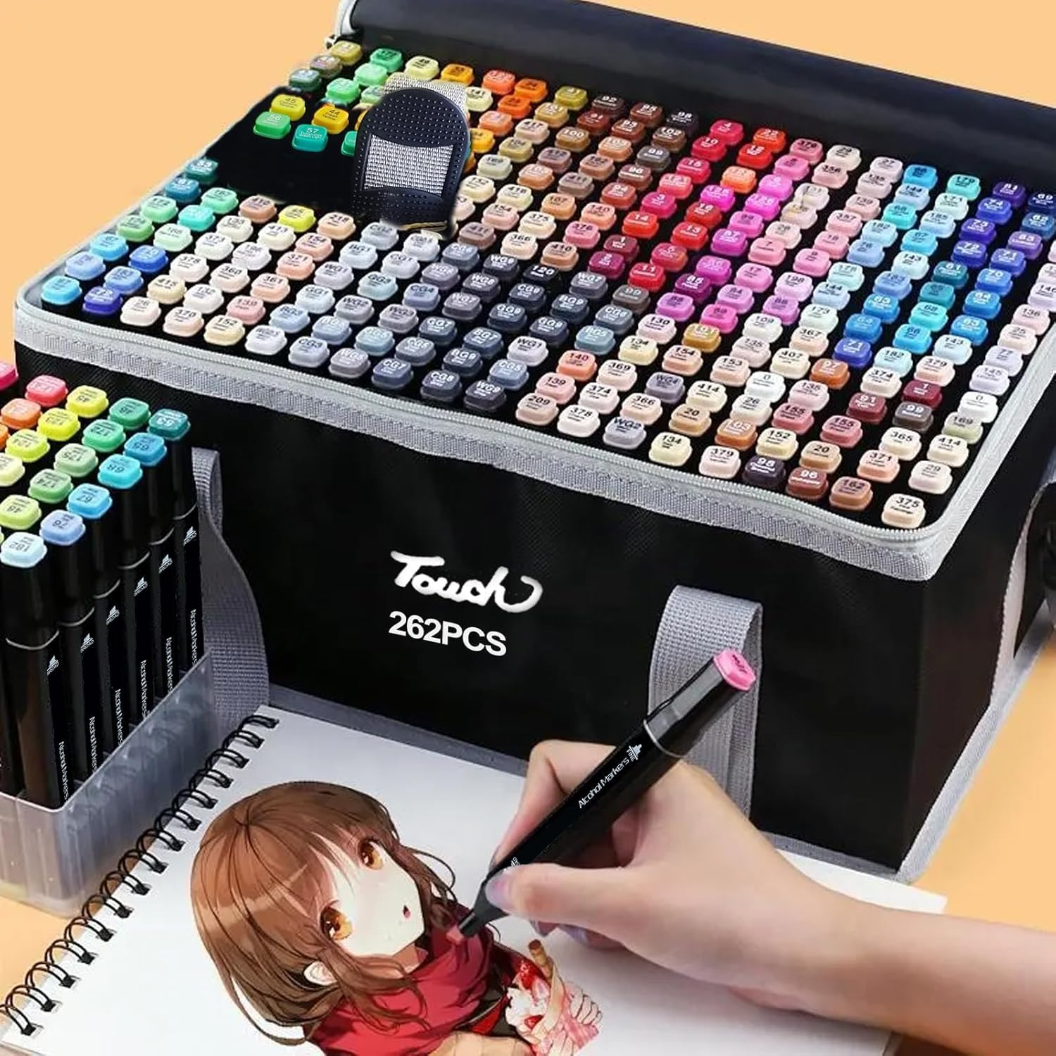 Alcohol Markers, 262 Colours Fine Dual Tips Art Markers, Alcohol Based Permanent Colouring Markers Drawing Pens for Kids Adults Artist Calligraphy Sketching Bullet Journal image number 2