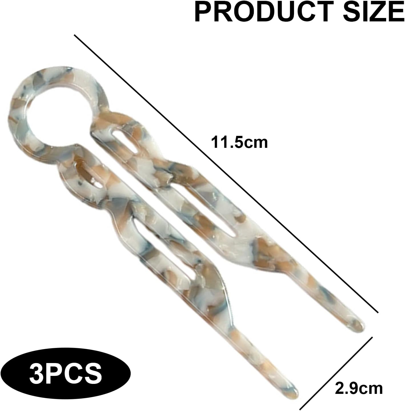 3Pack Hair Pin, Stylish and Elegant Hairpin,French Hair Pins for Women, Suitable for Slender, Thick, Straight and Long Hair Styles