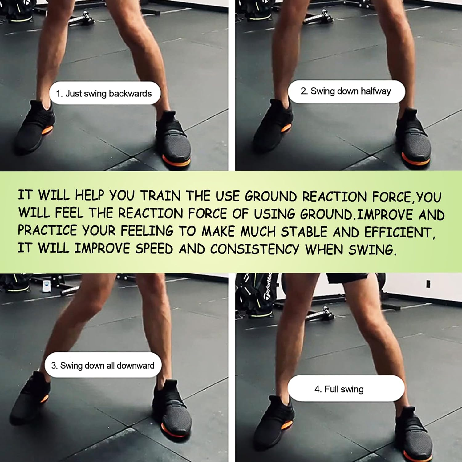 Golf Physical Strength Pad Force Plate | Rubber Force Pedal Exerciser Step Pad for Golf Swing - Golf Accessories for Improved Golf Game, Golf Teaching & Training Aid for Club Practice Equipment image number 3