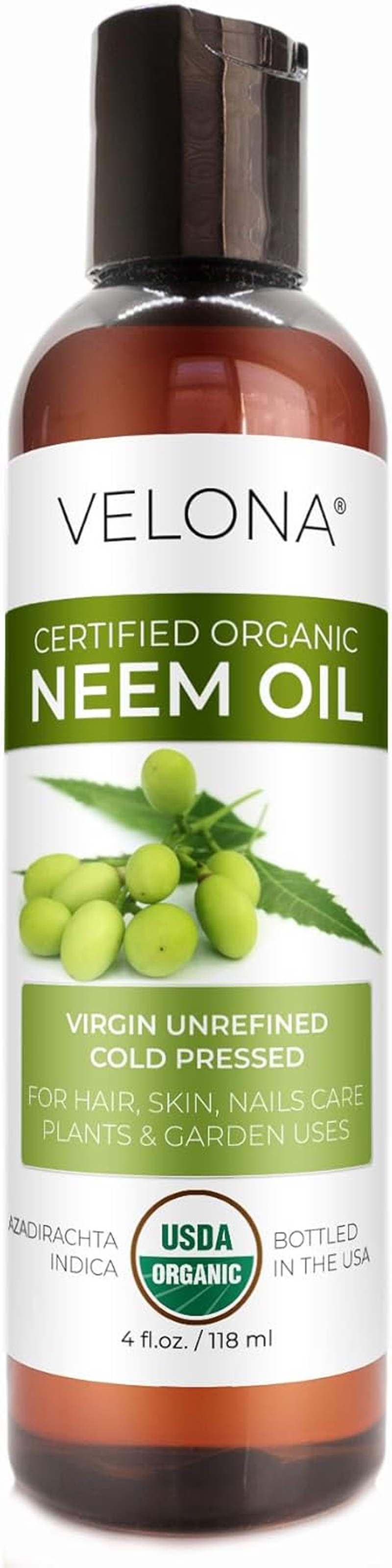 Velona Neem Oil USDA Certified Organic - 4 Oz | 100% Pure and Natural Carrier Oil | Virgin, Unrefined, Cold Pressed | Hair, Body and Skin Care | Use Today - Enjoy Results image number 6