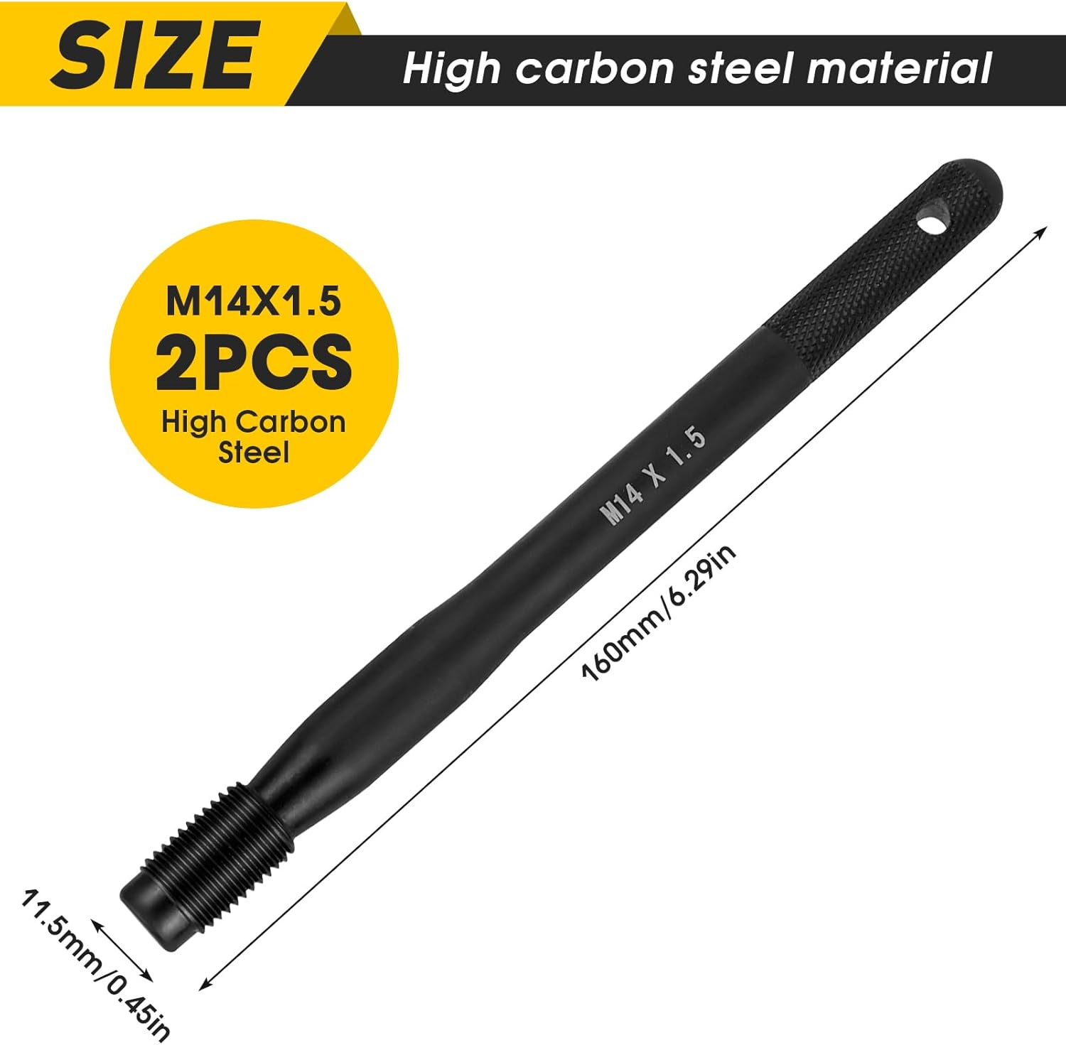 YNOYMO Wheel Assembly Aid Wheel Mounting Aid Fixing Bolt Car Tool Set M14 X 1.5 Wheel Mounting Tool Tyre Mounting Aid for Wheel Change 2 Pieces Stainless Steel Wheel Guide Pin image number 5