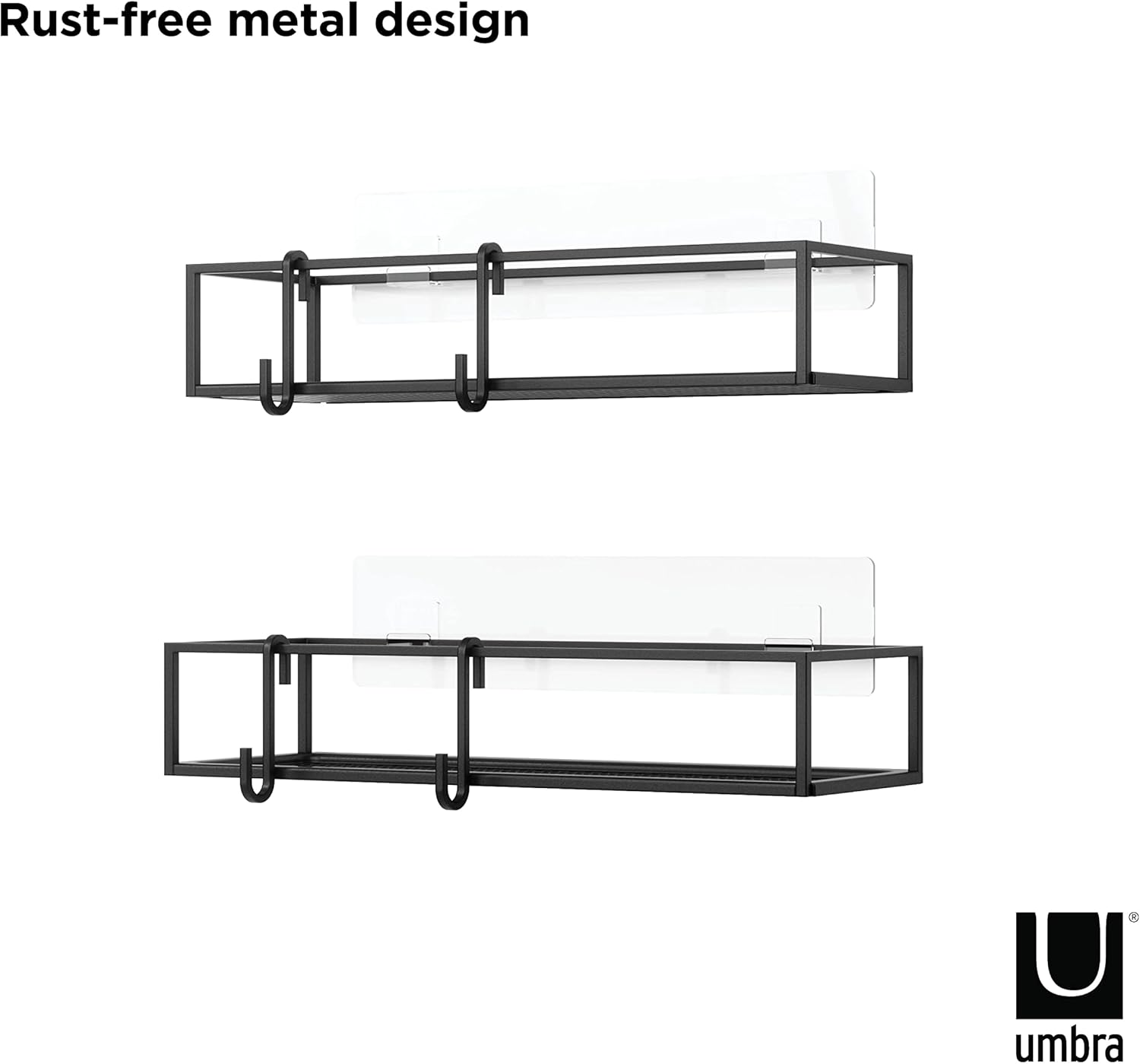 Umbra Cubiko Shower Bin Set of 2, Black image number 5