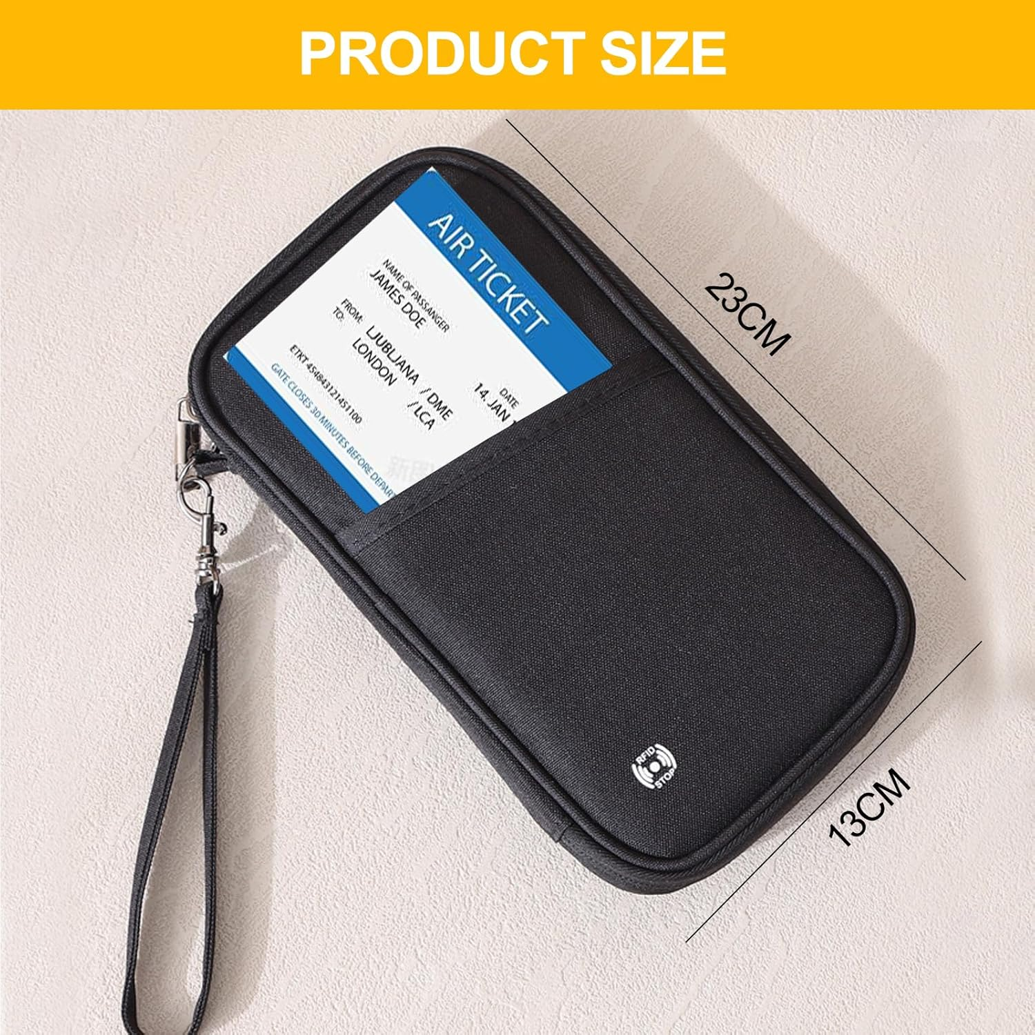 CLERIVI RFID Passport Holder Travel Wallet - Waterproof Document Organiser with Card Slots for Men & Women，Secure Family Travel Essentials for Boarding Pass, Money & Tickets,Compact for Trips image number 4