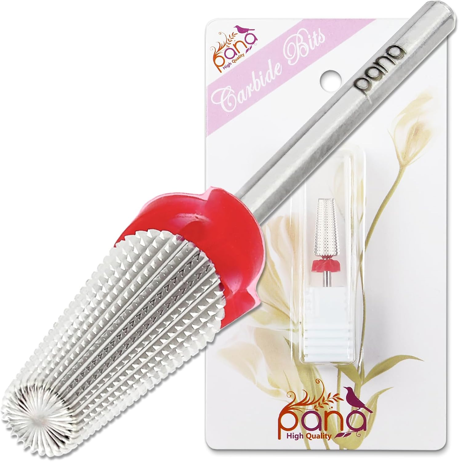 PANA Nail Carbide 5 in 1 Bit - Two Way Rotate Use for Both Left and Right Handed - Fast Remove Acrylic or Hard Gel - 3/32" Shank - Manicure, Nail Art, Drill Machine (Fine - F, Silver) image number 3