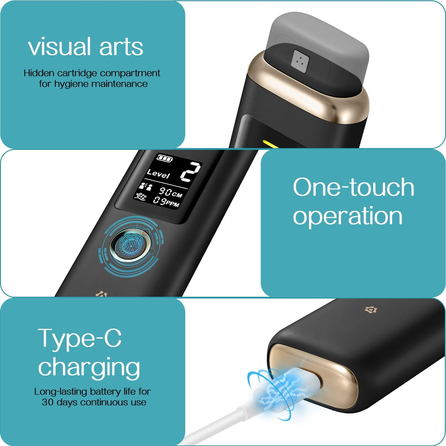 Smart Oral Odor Freshening Detector, Portable Bad Oral Odor Breath Freshening Monitor with 32-Bit CPU for Halitosis Detection - Instant Vscs Analyzer, Handheld Bad Breath Checker for Oral Hygiene Care image number 3