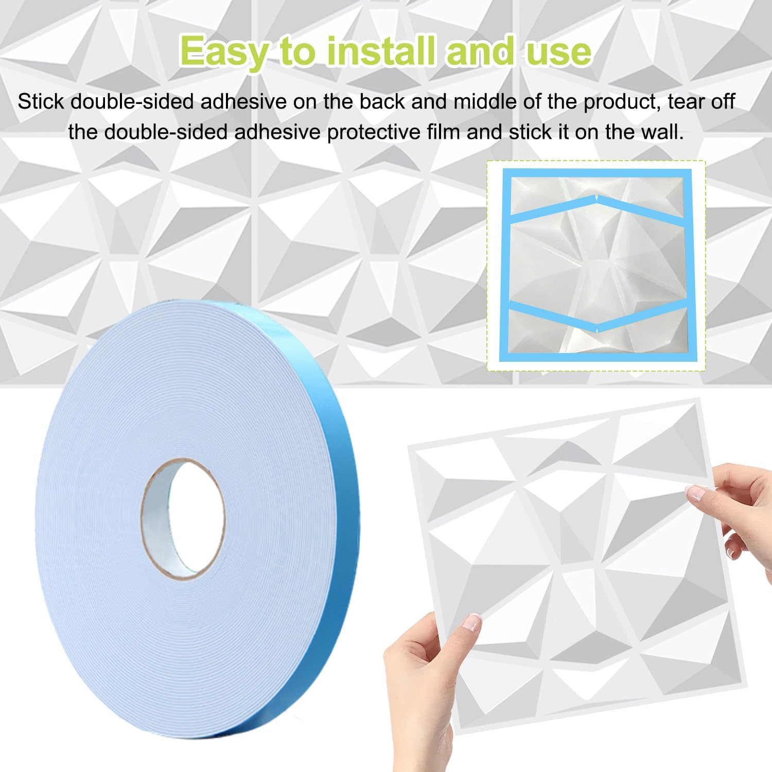 Pack of 12 3D Wall Panels, Self-Adhesive Stone Look, 30 X 30 Cm, Kitchen Back Wall Wallpaper, Wall Tiles, Self-Adhesive Wall Stickers for Interior Wall Decoration, for Furniture, Wall, Door,