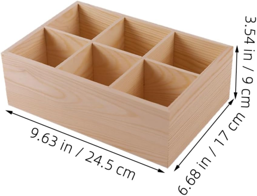 Tofficu 2Pcs Wooden Pencil Case Desk Organizer Storage Box for Stationery Wood Pen Holder Crayon Organizer for Office School image number 5