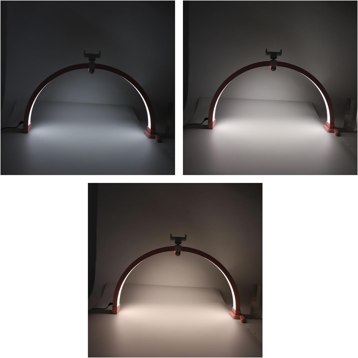 Half Moon Light for Nail Desk, 22 Inch 20W Foldable Half Moon Nail Desk Lamp, Nail Tech Light with Phone Holder, 3200 to 5600K Lash Light Led for Beauty/Eyelashes/Crafts (AU) image number 6