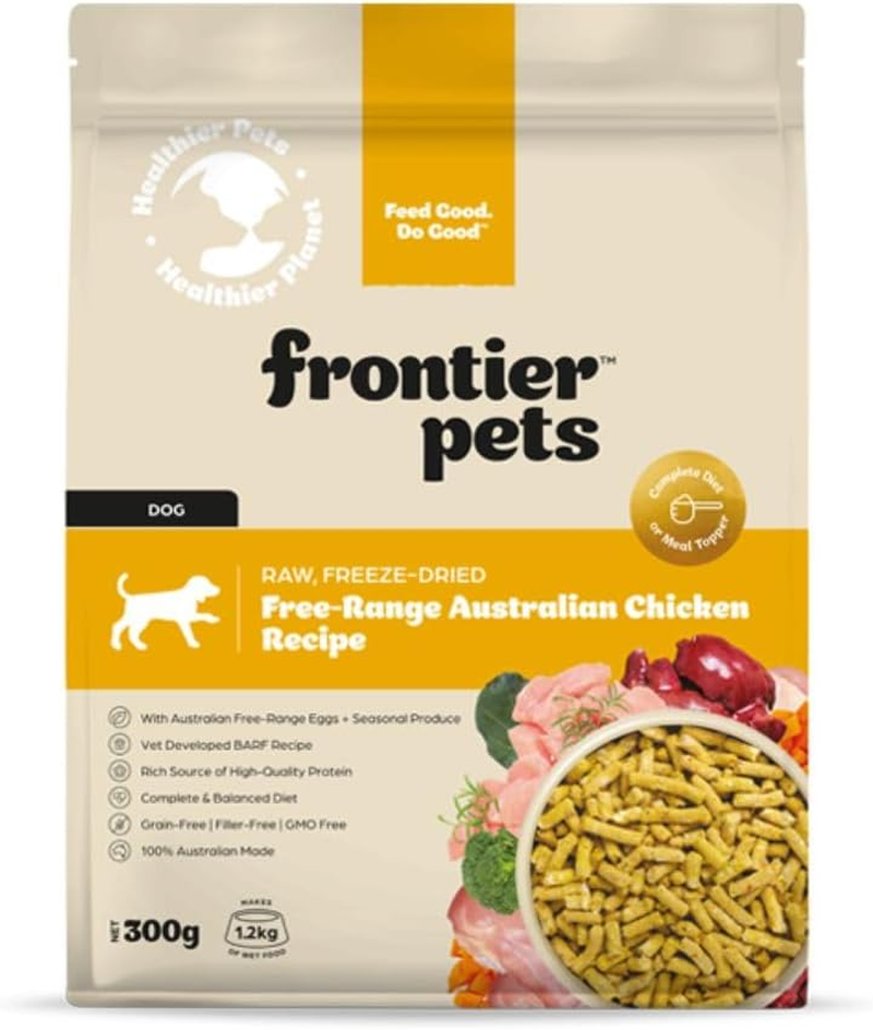 Frontier Pets Freeze-Dried Raw Dog Food &ndash; Chicken &ndash; 300G &ndash; All Natural, Gluten Free