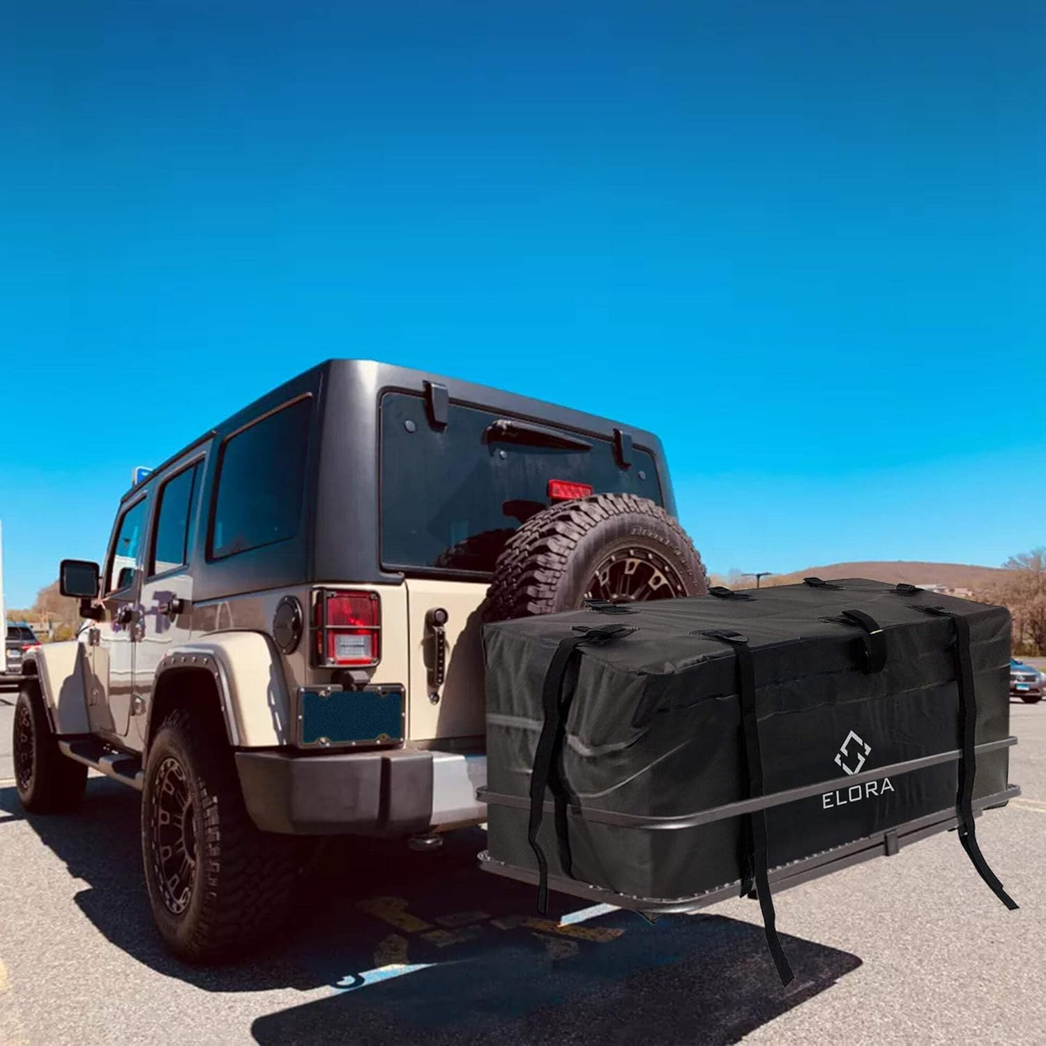 Elora 500Lbs Folding Hitch-Mount Carrier Cargo Luggage Basket Rack Travel Bag image number 5