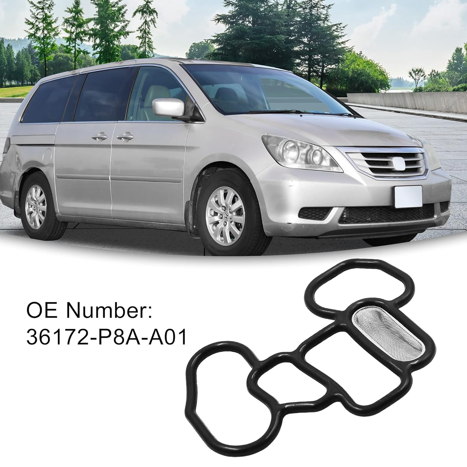 ACROPIX Seal Spool Valve Filter Solenoid Gasket Engine Seal Adapter Fit for Honda Odyssey - Pack of 1 Black image number 2