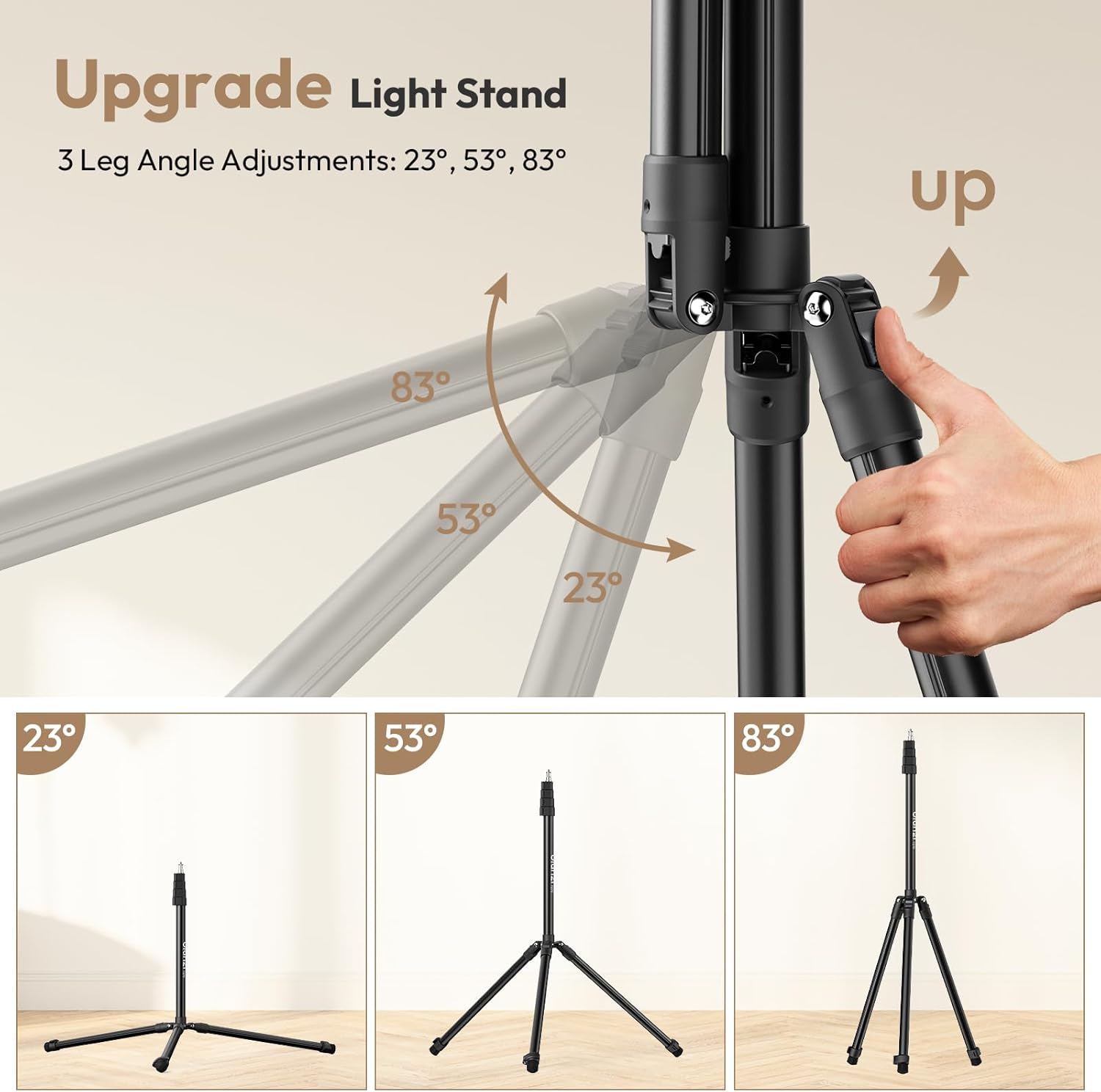 ULANZI T270 Photography Light Stand - 8.8Ft/270Cm Adjustable Tripod Stand, Aluminum Studio Lighting Stand for Softbox, LED Video Light, Reflector, Strobe, Photo Video Photography